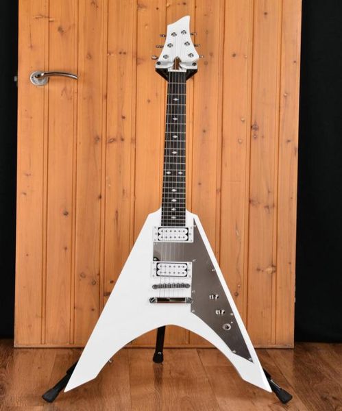 LOJA CUDDADA MICHAEL AMOTT NINJA v WHITE ELECTRIC ELECTRION Mirror PickGuard Pérola White Dirk Incradeira Tunhadores de travamento Chrome Hardware4024497