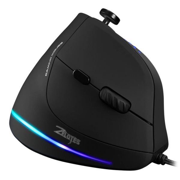 Ratos zelotes c18 11 botões USB WIDED 10000DPI RGB MUITO vertical de jogos ópticos