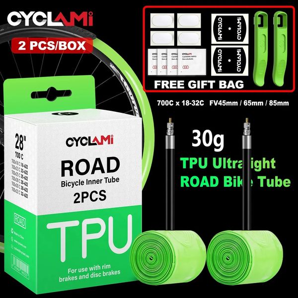 Cyclami Ultralight 30g Fahrrad Innenrohrfahrrad TPU Reifen 45 mm 65 mm 85 mm französischer Superlicht 240325