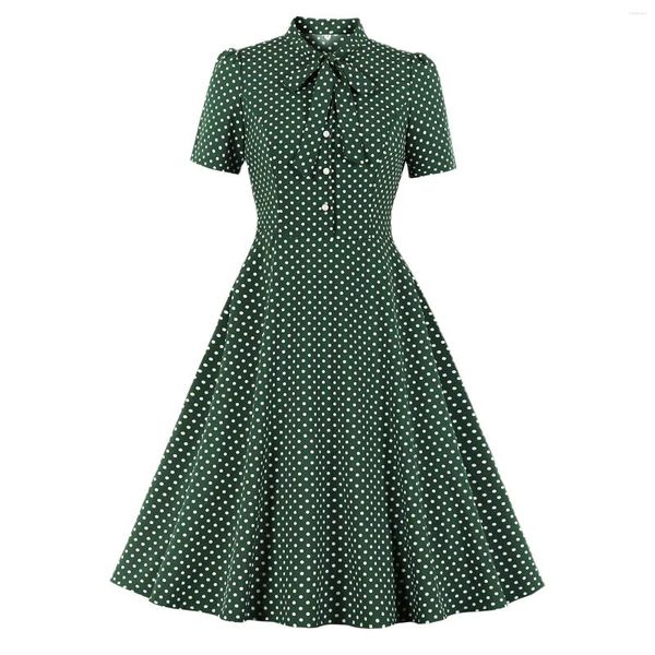 Partykleider Frauen elegant Vintage Rockabilly Kleid für Frauen 1950er Stil Polka Dot Swing Retro Partys Sonntag