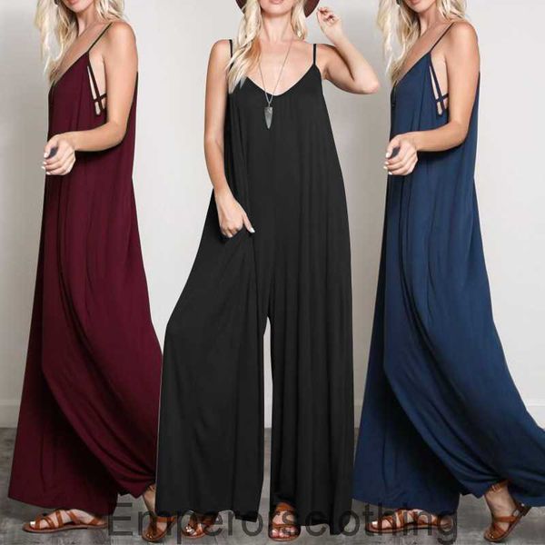 Summer New Fashion Sexy Valle a V-Neck Open Back Tasuite Pantaloni a gamba