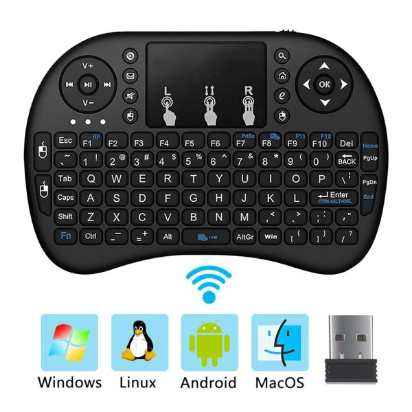 Teclados 2.4g Mini -teclado sem fio com touchpad para laptop PC Teclado portátil remoto para TV Smart TV Android Box Raspberry Pi 4 3