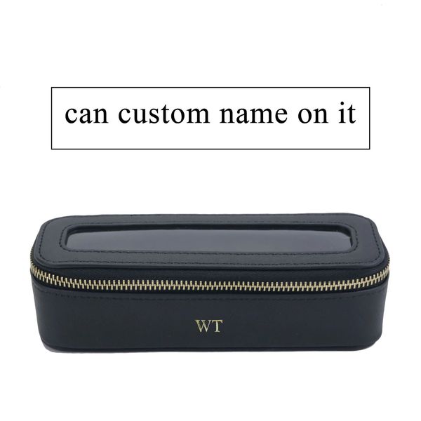 Letras personalizadas clássicas coloridas Saffiano Travel Portable Clear PVC PVC Cosmetic Bag Tpu Wash Bag Breath Storage Bag Presente 240327