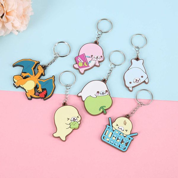 Keychains Citavitores PVC Cartoon Silicone Keychain 3D Rubber Mosfle