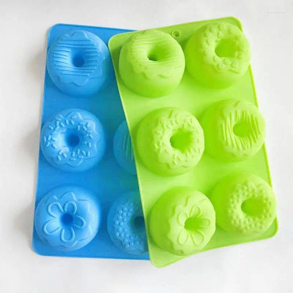 Moldes de cozimento molde de silicone de alta temperatura Resistência azul Green Kitchen Tools Biscuit Quality Material Silica Gel