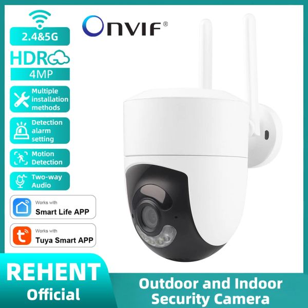 Kameras 4MP ONVIF 2.4G/5G Dual Band WiFi Home -Überwachungskameras wasserdichte Bewegungserkennung Outdoor IP -Kamera Alarmüberwachung Kamera