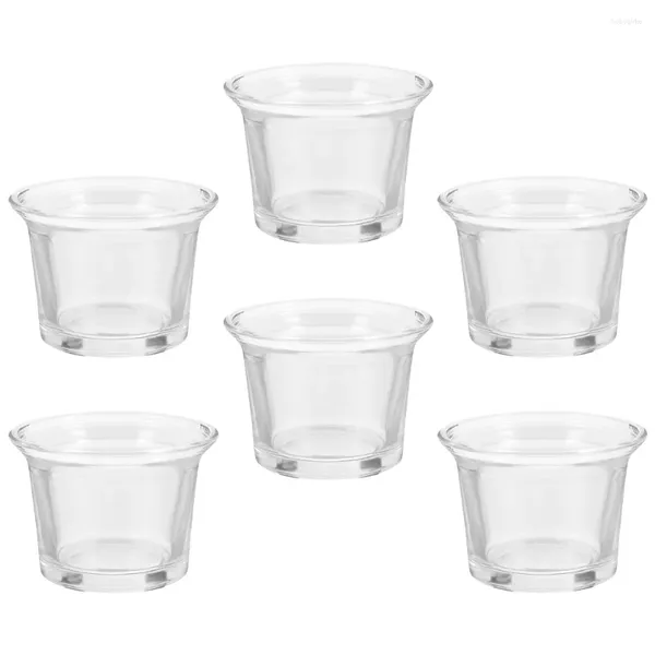 Titulares de vela 6 PCs Vidro Jar de armazenamento DIY Pequeno recipiente de castiça