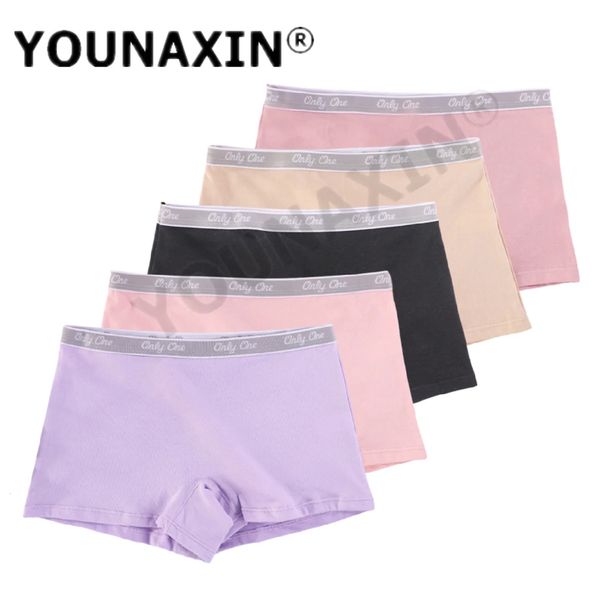 5 Stücke Womens Boxer Shorts große Größe Dessous Girls Baumwolle Unterwäsche atmungsaktive große Höschen XL 2xl 3xl 4xl 5xl 6xl 240407