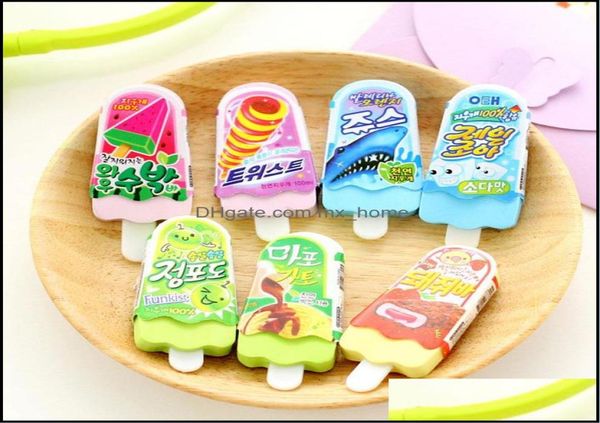 Erasers Supplências de correção Escola Negócios Industrial Industrial 2PCSLOT A borracha de borracha de sorvete Kawaii Creative S6355105