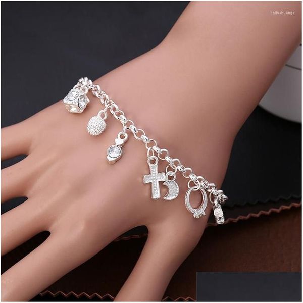 Bracelets de charme Moda europeia Sier cor treze borla de zircão Pingente Bracelet Sweet Romantic Mti- Para entrega de queda DHA42