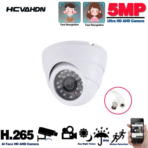 Telecamere CCTV bianca CCTV Ahd Dome Camera 5MP HD Oudoor Indoor Home BNC Sicurezza Telecamera analogica XMEYE 2MP 1080p Video Surveillance Cam H.265