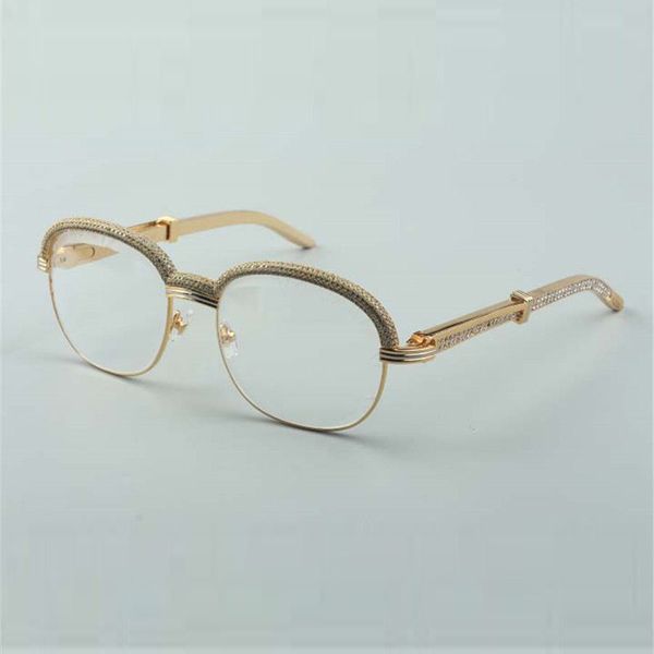 Óculos de diamantes de aço inoxidável de alta qualidade mais vendidos, óculos de sobrancelha de diamantes de ponta 1116728-A tamanho: 60-18-140mm