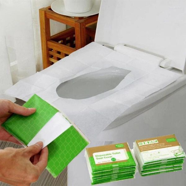 Tuvalet koltuğu kapaklar 10 adet tek kullanımlık kapak seyahat taşınabilir ped yastık kağıdı