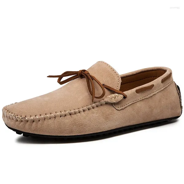 Casual Shoes Herren Frühlings- und Herbst-echtes Leder-Leder-Slip-On-Schuh weicher Soled Anti-Skid-Fahren