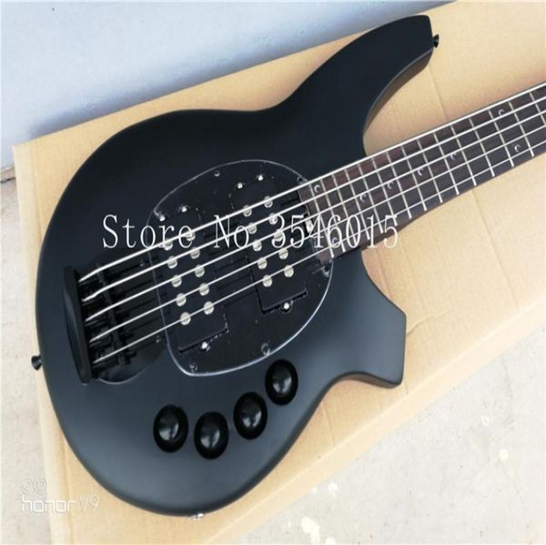 Nova chegada Top Qulity Music Man Bongo Metal Black 5 Strings Active2018 Pickups Bass Guitar Musicman Bass Guitar 20159678544