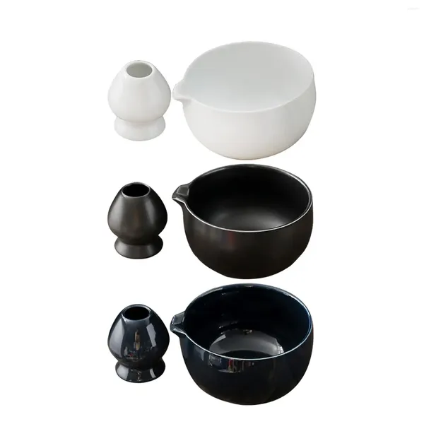 Set di stoviglie Matcha Tea Bowl Mescolando insalata Porridge Porta della frusta giapponese per ufficio Bevande Ceremonial Family Bedro