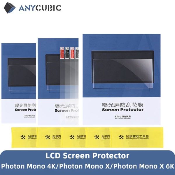 Pads Anycubic 3D -Druckerteile 5pcs LCD -Bildschirmschutz für Photon Mono 4K, Photon Mono X (6K) 6.23/8.9/9,25 Zoll