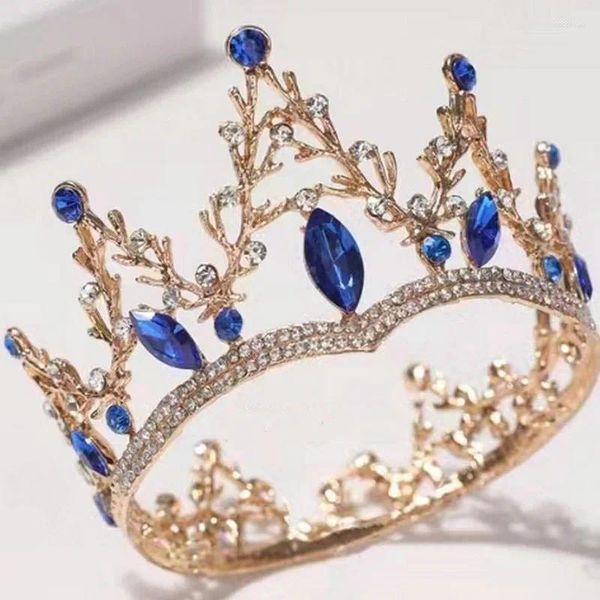 Haarklammern funkelnde Zinklegierung runde Krone für Kinder mit eingelegten Diamanten kleine Tiara ideale Prinzessin Pos und Partys