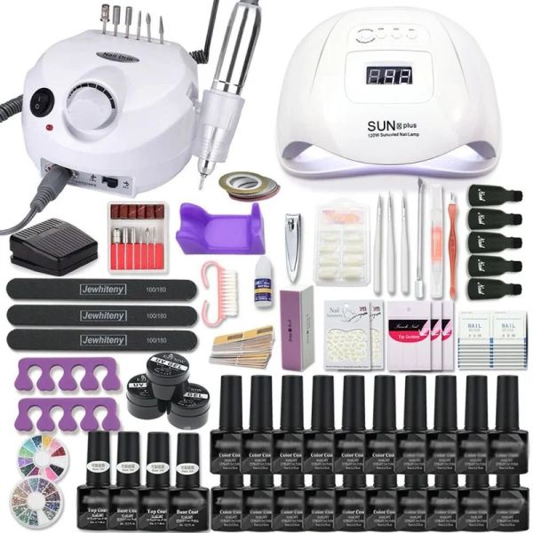 Trimmer 54/72 PCs/Los UV LED Lamp Lampe Nagel Kit Trockner Einweichen Maniküre Werkzeuge Set Electric Nails Bohrer Nagel Salon Vorräte und Werkzeuge