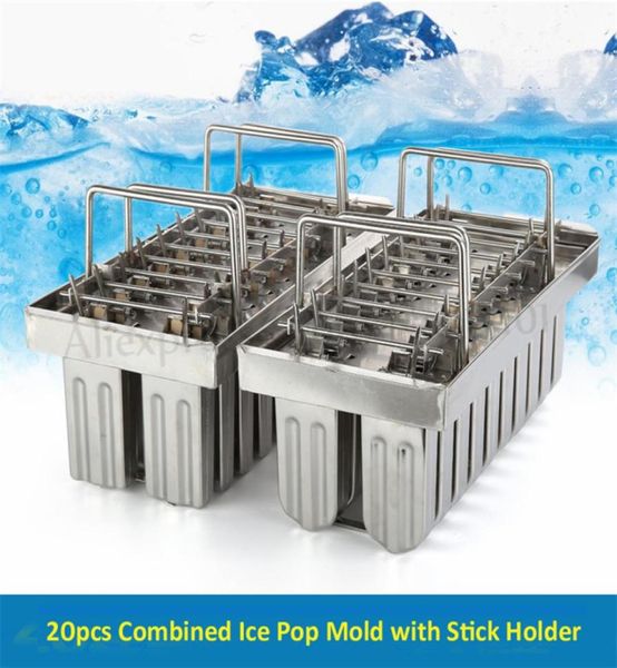 20pcsbatch Ice Pop Formen 304 Edelstahl Gefrorener Joghurt -Eis Eis am Stiel kommerzielle DIY -Küche Tools Marke 1062929
