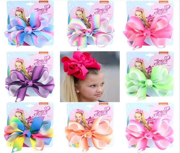 11 Farben Mädchen Haar Bögen 5 Zoll Bug Regenbogen Design Mädchen Clippers Girls Haarklammern Haar Accessoire8427879