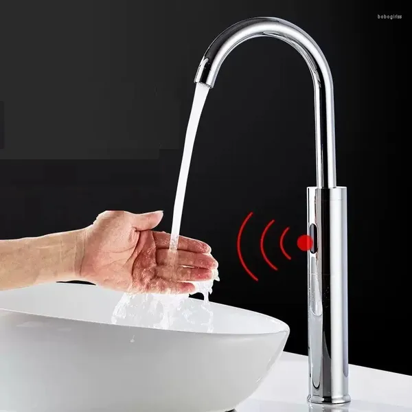 Rubinetti del lavandino da bagno da 485 mm a ponte montato su un sensore automatico del rubinetto a infrarossi touch senza touch e tocchi d'acqua fredda