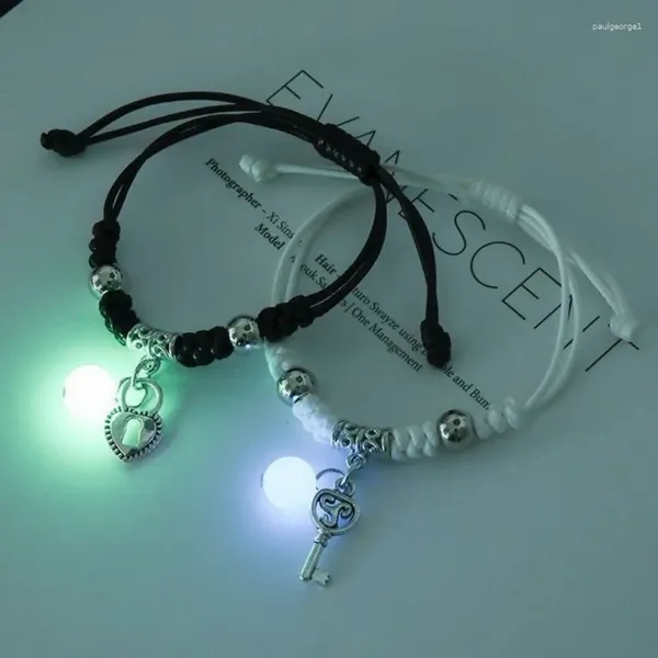 Charm Armbänder Mode leuchtende Perlen Paar Armband Verstellbar geflochten