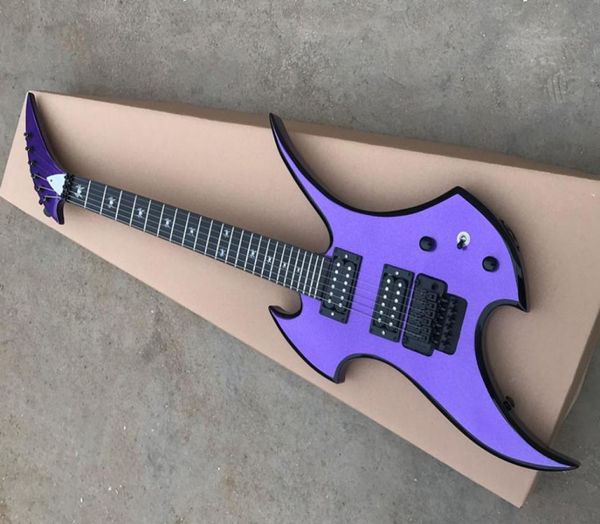 NOVA Fábrica de chegada Custom de forma incomum corporal guitarra elétrica com rosa de pau -rosa outão hardwareffer personalizado2612013