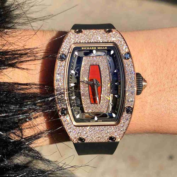Relógio original de designer de marca de primeira qualidade Lichader 0701 Red Sky Star Quartz Watch for Womens Light Luxury and Luxury Sense Assista ao mesmo cronógrafo