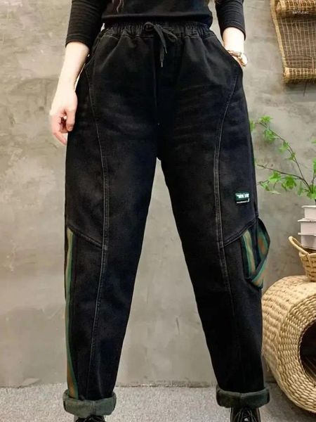 Jeans feminino mulher jeans de inverno de jea