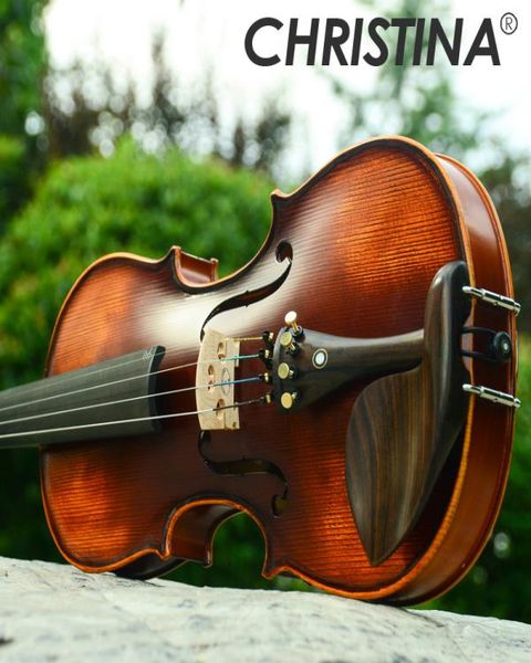 Italien Christina V02 Anfänger Violine 44 Maple Violino 34 Antike Matt Hochgrad Handgemachte Akustik Violin Geigenfuße Bogen Rosin9341027