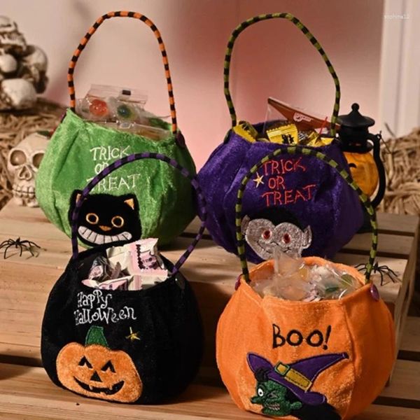 Hediye sargısı cadılar bayramı şeker çantası dekorasyon el kabak çocuk sahnesi
