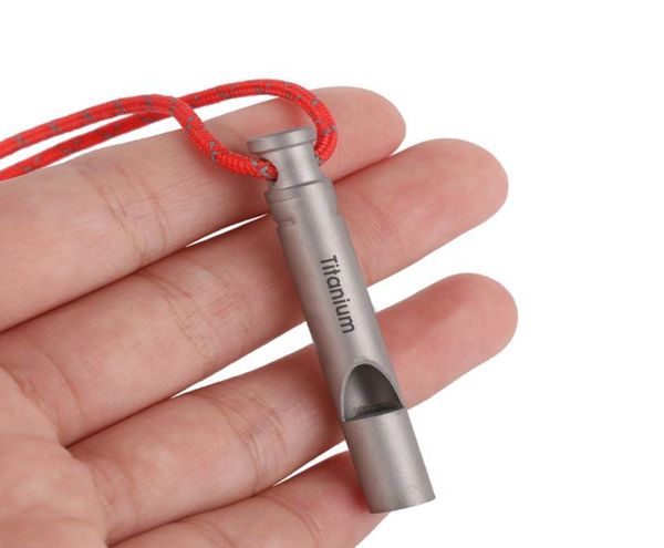 Titanium emergency sobrevivência de emergência edc keyring alto colar de chaveiro portátil apito para emergência para caminhada ao ar livre acampamento5668383