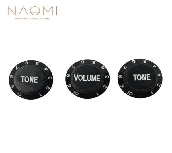 Naomi 1 Volume 2 manopole di controllo tono con numeri Accessori per parti di chitarra Nuovo colore nero ad alta qualità2451790