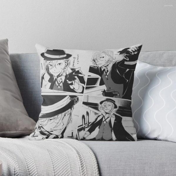Manga de travesseiros painéis chuuya nakahara atiram decorativos para sofá -luras travesseiros