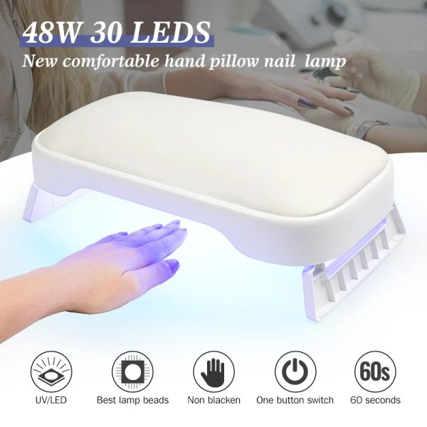 Kits lâmpada de travesseiro de mão para unhas led UV Lamp30Leds UV Light for Gel Nails unha Rest Pad para manicure hine unhas equipamento