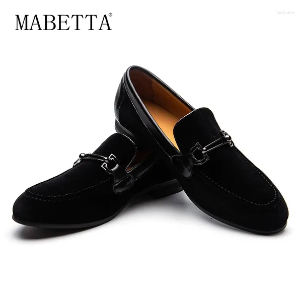 Повседневная обувь Mabetta Red Metal Button Design Men Menmade Loafers Британский стиль свадьбы и вечеринки курящих тапочки