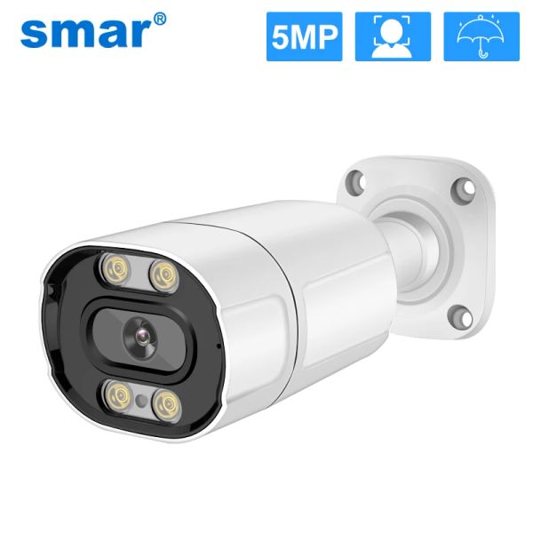 Камеры Smar 5MP/4MP/3MP Outdoor POE IP -камера Поддержка обнаружения лиц AI Buliltin Microphone наружный водонепроницаемый металлический домашний