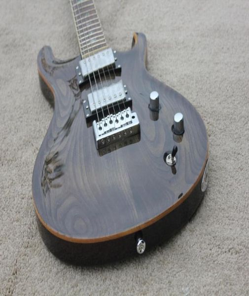 Custom Paul Smith Trans Black Top Top Top Guitar Gosewood Tasto tampone ABalone Birds Inlay Natural Legno Legatura Double Locki5674930