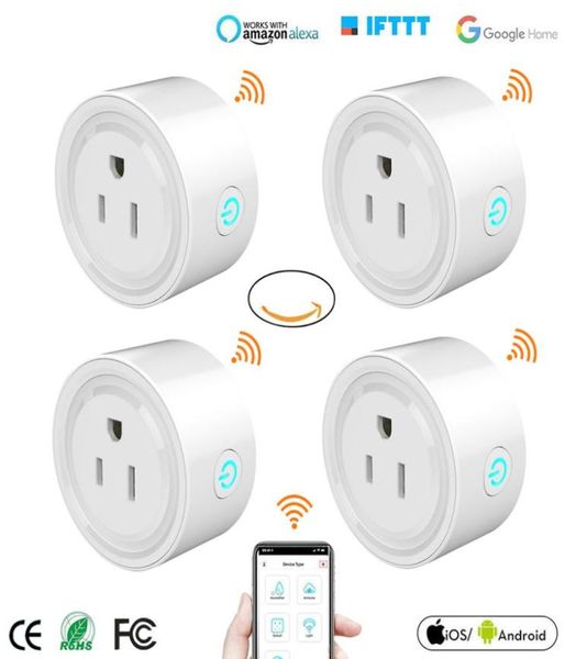 Mini US WiFi Plug Smart Timing Socket Wireless Outlet Voice Control Smart Sockets arbeiten mit Alexa Google Home Tuya App1477119