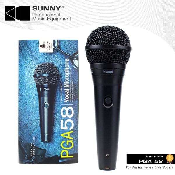 Microfoni di alta qualità PGA58 PGA 58 Microfono cablato con vocale live dinamico cablato portatile con cavo audio XLR per microfono shure