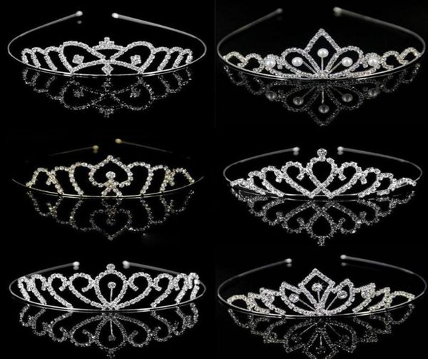 Crystal Love Heart Tiara Crown Trendy Sweet Head Bands Princess Girls Capacete de cabelo Acessórios para cabelos Mulheres jóias de casamento5441014