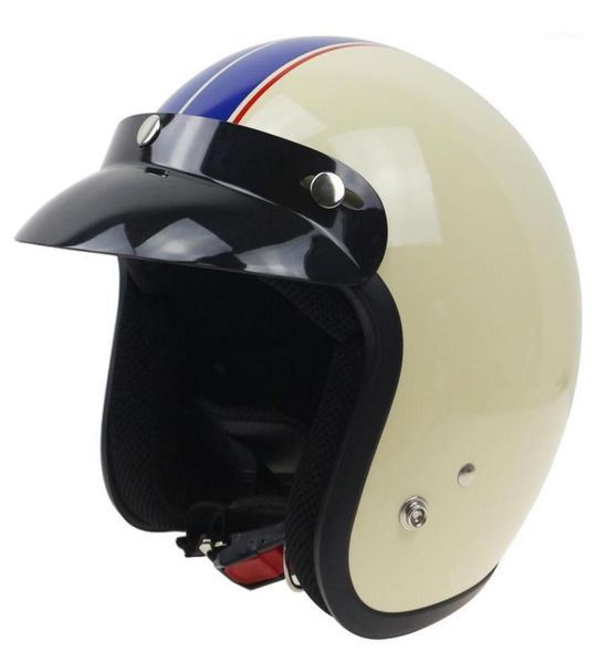 34 Capacete de capacete de motocicleta de face aberta com viseira e fivela de fivela de 3 pinos Sistema de liberação rápida City17512263