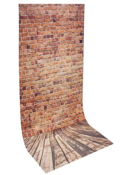 Novo 3x5ft Brick Wall Pogra cenário Retro PO Fundo de madeira de madeira para PO Studio cenário Prop6158359