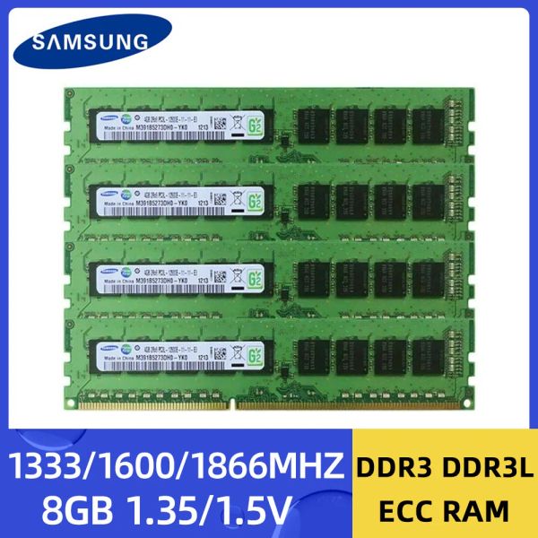 Rams Samsung DDR3 DDR3L 8GB Server Memory 1333MHz 1600MHz 1866MHz Memoria workstation PC312800E 14900E 10600E 1.35V 1.5V ECC RAM ECC RAM