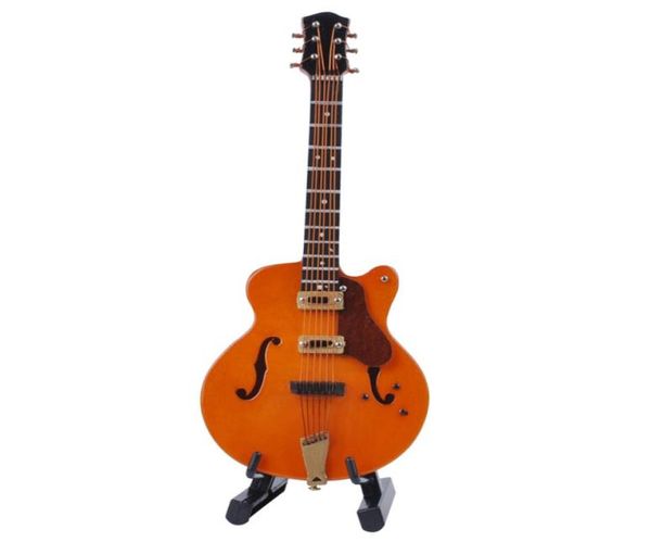 Yaratıcı Ahşap Mini Enstrüman Elektro Gitar Modeli Dekorasyon Minyatür Enstrüman Gitar Toys6974114