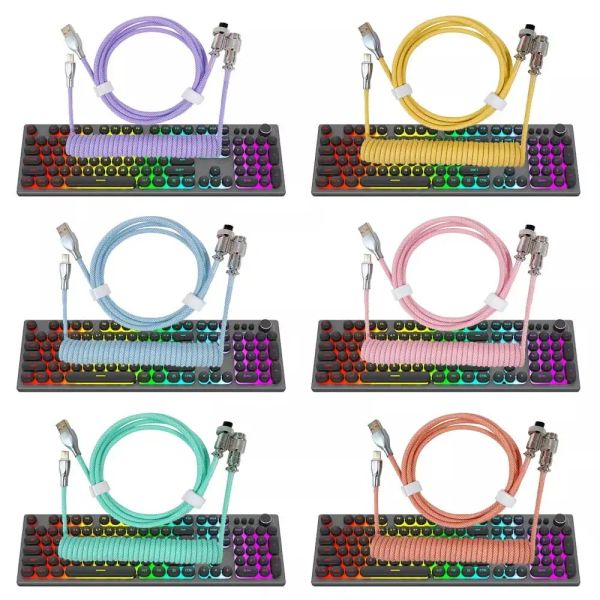 Pads mechanischer Tastatur Typ C USB -Kabel Kabel Draht benutzerdefinierte USB -Anschlusskabel Aviator Coiling Adapter für Hardware -Kabel -PC -Zubehör