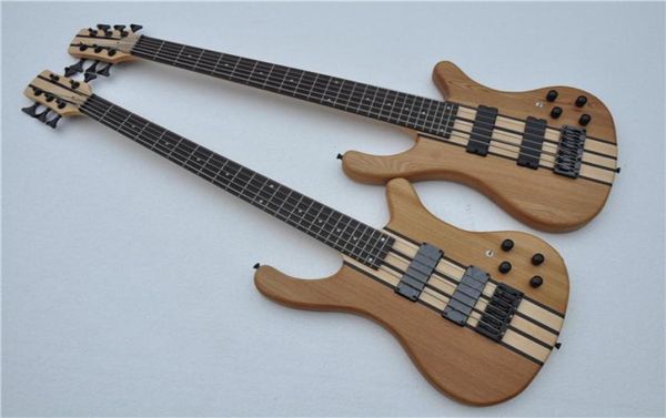 CHIUSSH 56 Strings Neck Thrubody Electric Bass Guitar con circuito HardWareattivo nero essere personalizzato5941693