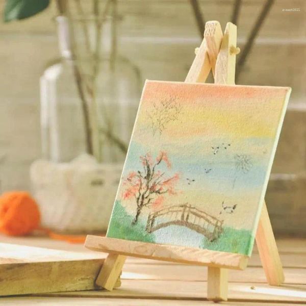 Frames 10pcs Mini Art Boards für grundierte Öl Acrylfarbe gestreckte leere weiße Holzrahmen Künstler Leinwand Malereien