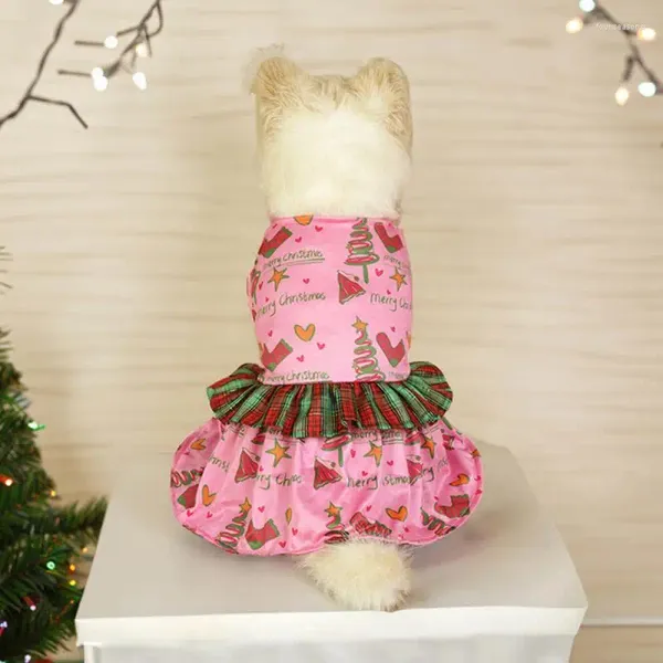 Roupas de vestuário para cães roupas de natal de férias suaves e acolhedores de flago de neve de pet -tear de saia para atmosfera